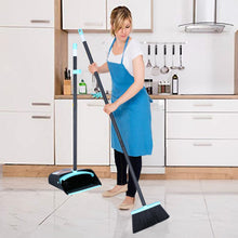 Load image into Gallery viewer, Ylebs Long Handled Dustpan and Brush Set /Broom and Dustpan 137 CM Extendable Handle, Broom Cleans Dustpan Combo for Indoor Outdoor Lobby Office Kitchen Cleaning and Sweeping

