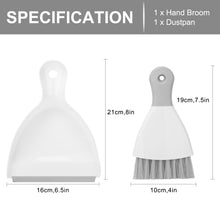 Load image into Gallery viewer, Small Broom and Dustpan Set,Mini Handheld Dust pan with Cleaning Brush Combo for Home,Desktop,Sofa,Kitchen,Keyboard,Sweeping
