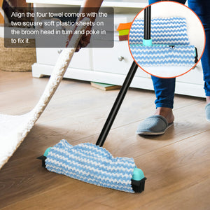 Soft Plastic Head Adjustable Floor Cleaning Brush Long Handle Floor
