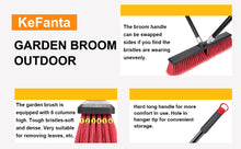 Load image into Gallery viewer, 18 inches Heavey Duty Push Broom Outdoor Garden Broom with 63&quot; Long Handle-Red
