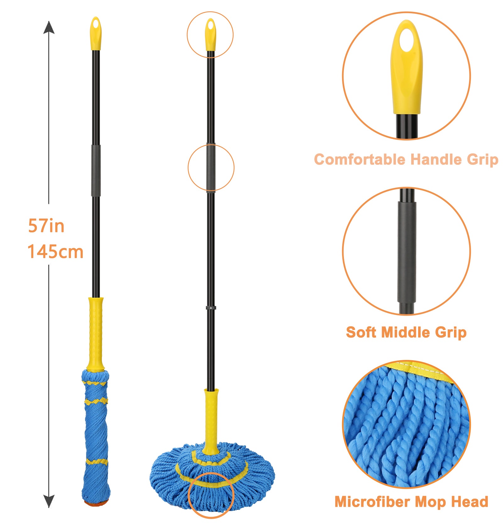 Kefanta Dust Mop for Hardwood Floors with Extendable Long Handle