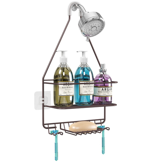 Hanging Shower Caddy, Shower Organizer, Bathroom Storage Rack Over Shower Head, Shampoo Soap Holder, Bronze