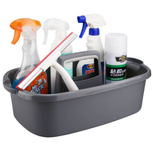 Load image into Gallery viewer, Cleaning Supplies Caddy, Cleaning Supply Organizer with Handle, Plastic Caddy for Cleaning Products, Under Sink Tool Storage Caddy, Gray
