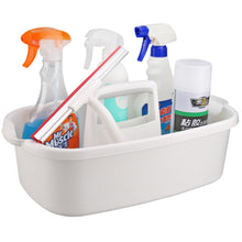 Load image into Gallery viewer, Cleaning Supplies Caddy, Cleaning Supply Organizer with Handle, Plastic Caddy for Cleaning Products, Under Sink Tool Storage Caddy, White
