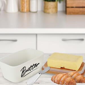 Butter Dish with Lid for Countertop,Ceramic Large 22oz Butter Keeper,C –  KeFanta