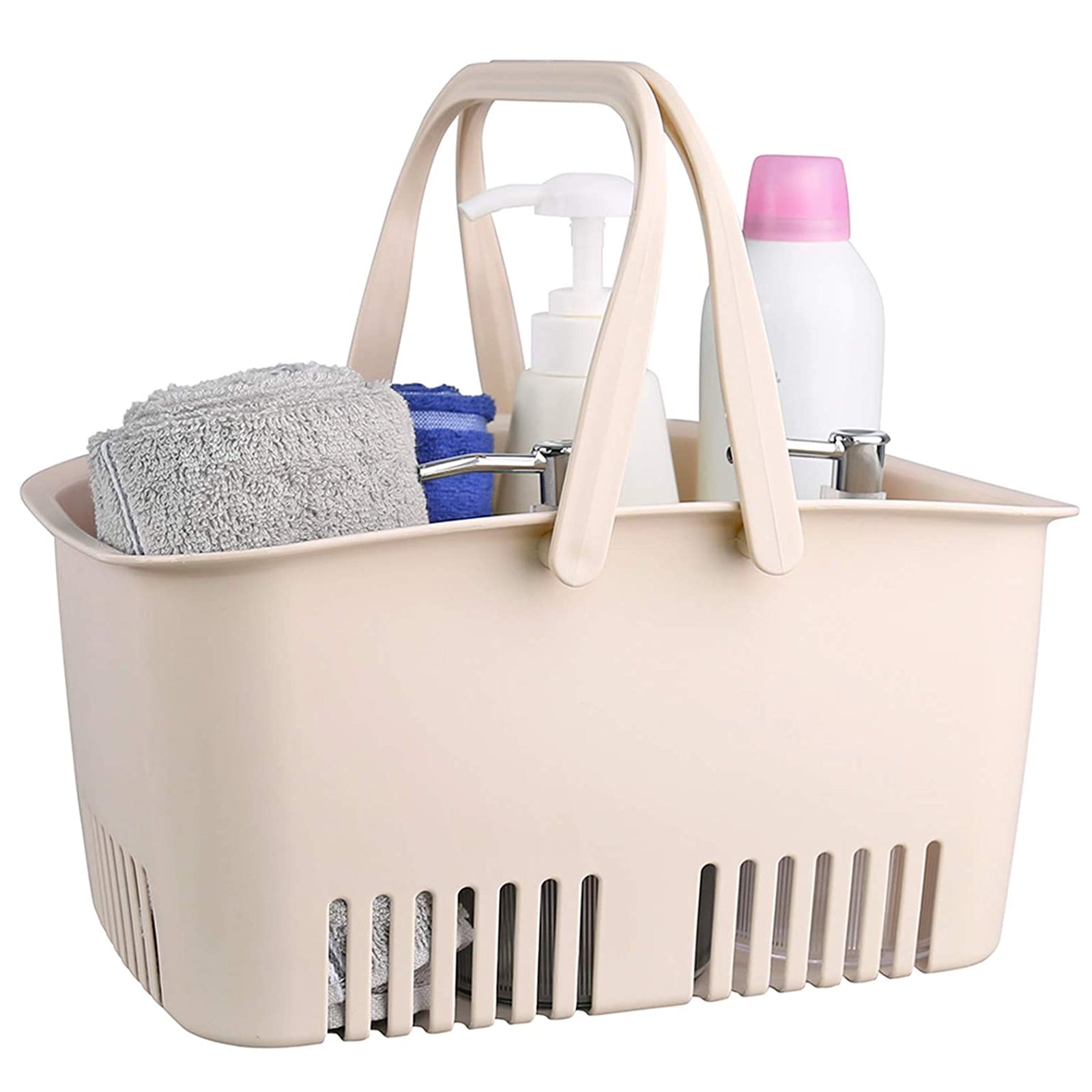 Portable Shower Caddy Tote Plastic Storage Basket with Handle Box Organizer  Bin for Bathroom, Pantry, Kitchen, College Dorm, Garage - Pink 