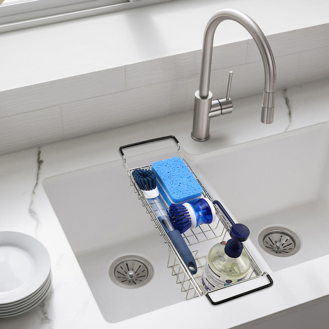 Kitchen Stainless Steel Sink Drain Rack Sponge Storage Faucet Holder S –  kreativekitchenwares