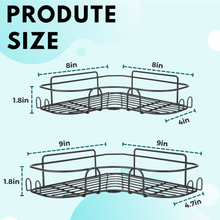 Load image into Gallery viewer, Shower Caddy Corner Shelves, Black Shower Organizer, Adhesive Shampoo Holder for Inside Shower Wall, 2 Pack
