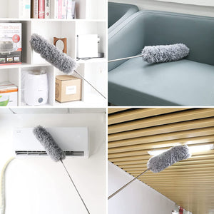 Dusters for Cleaning, Microfiber Ceiling Fan Duster, Long Duster for High Ceilings with Extension Pole, Extendable Reusable Feather Duster, Gray Visit the KeFanta Store