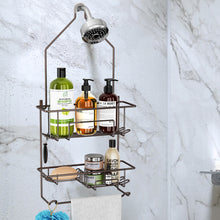 Load image into Gallery viewer, Hanging Shower Caddy over Shower Head, Bathroom Shower Organizer, Shower Storage Rack, Shampoo and Soap Holder, Bronze
