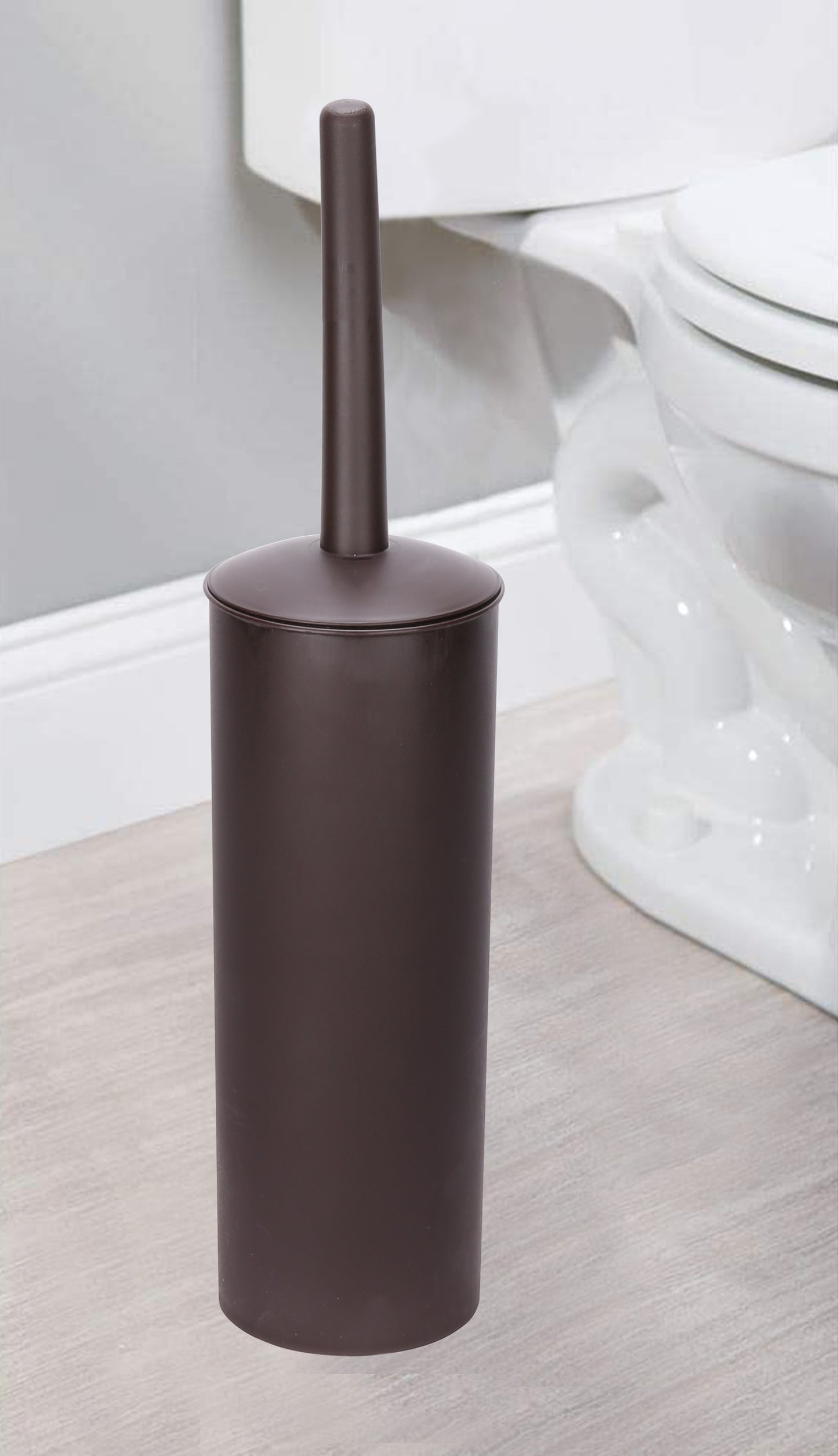 Toilet Brush,Toilet Bowl Brush and Holder Set for Bathroom Deep Cleaning,Bronze Plastic Toilet Brush Holder