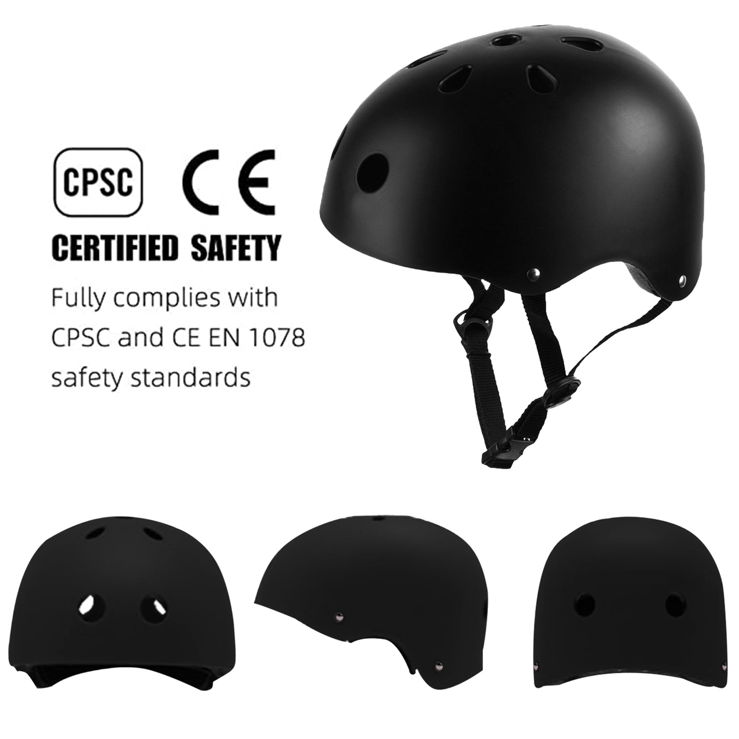 Skateboard Helmet, Suitable for Multi-Sport Scooter, Bike, Skating, Rollerblading, Skateboarding for Kids, Youth & Adults - Lightweight and Safetly