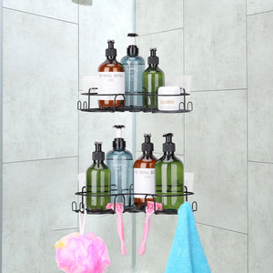 Shower Caddy Corner Shelves, Black Shower Organizer, Adhesive