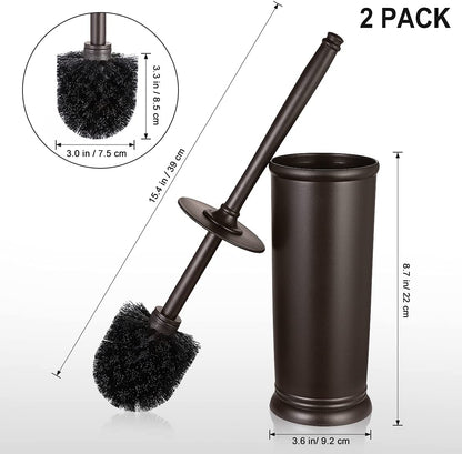 Toilet Brush,Toilet Bowl Brush and Holder Set for Bathroom Deep Cleaning,Bronze Plastic Toilet Brush Holder