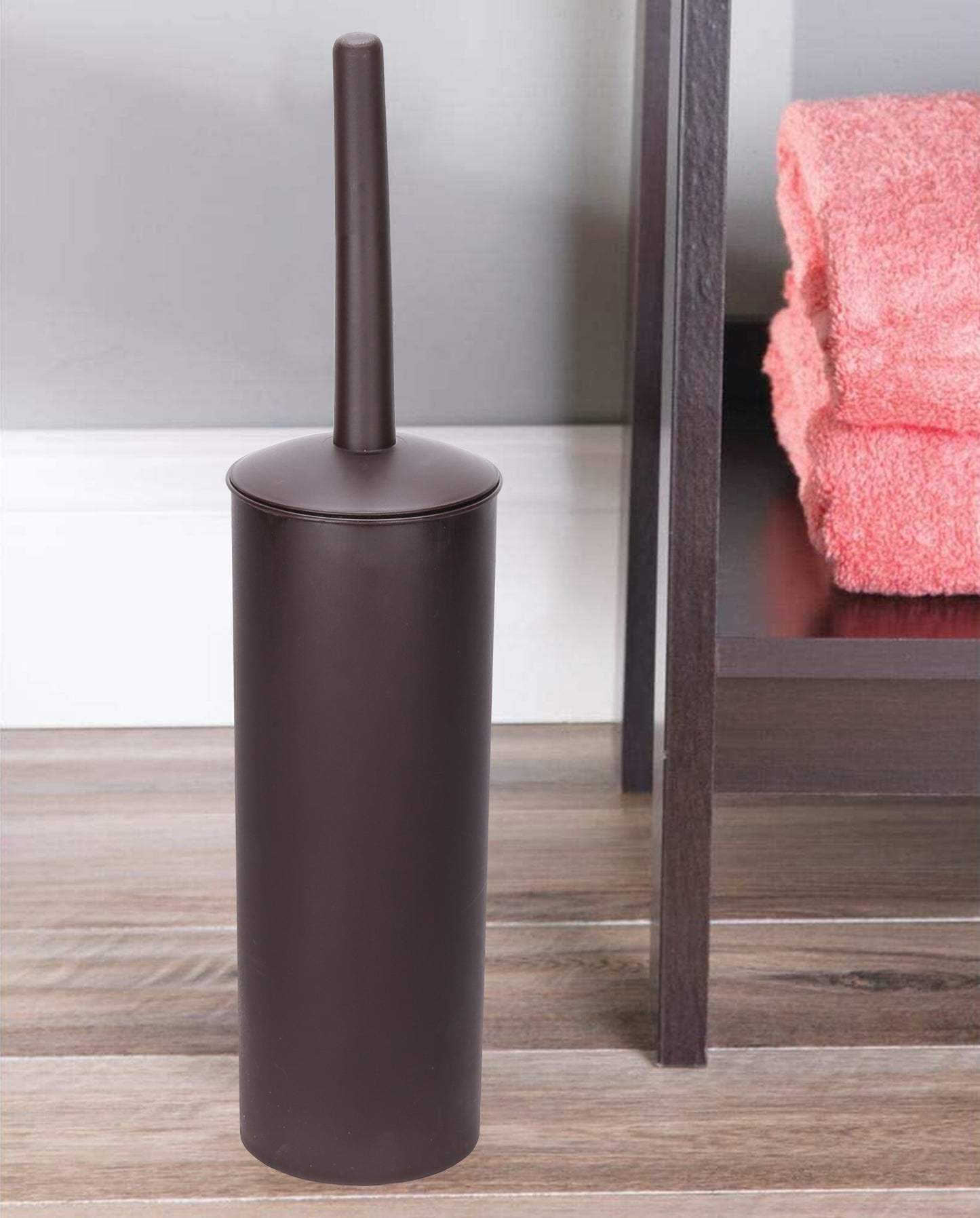 Toilet Brush,Toilet Bowl Brush and Holder Set for Bathroom Deep Cleaning,Bronze Plastic Toilet Brush Holder