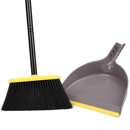 Angle Broom with Dustpan,Dust pan Snaps On Broom Handles,Broom with Attachable Dustpan