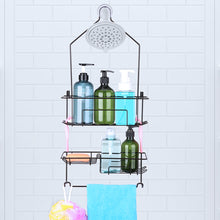 Load image into Gallery viewer, Hanging Shower Caddy over Shower Head, Bathroom Shower Organizer, Shower Storage Rack, Shampoo and Soap Holder, Bronze
