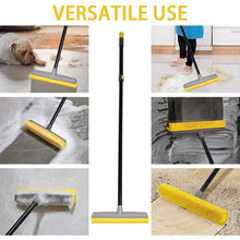 Load image into Gallery viewer, Pet Hair Broom Rubber Broom 59&quot; Fur Remover Broom Carpet Rake with Build-in Squeegee Silicone Broom for Sweeping Hardwood Floor Tile

