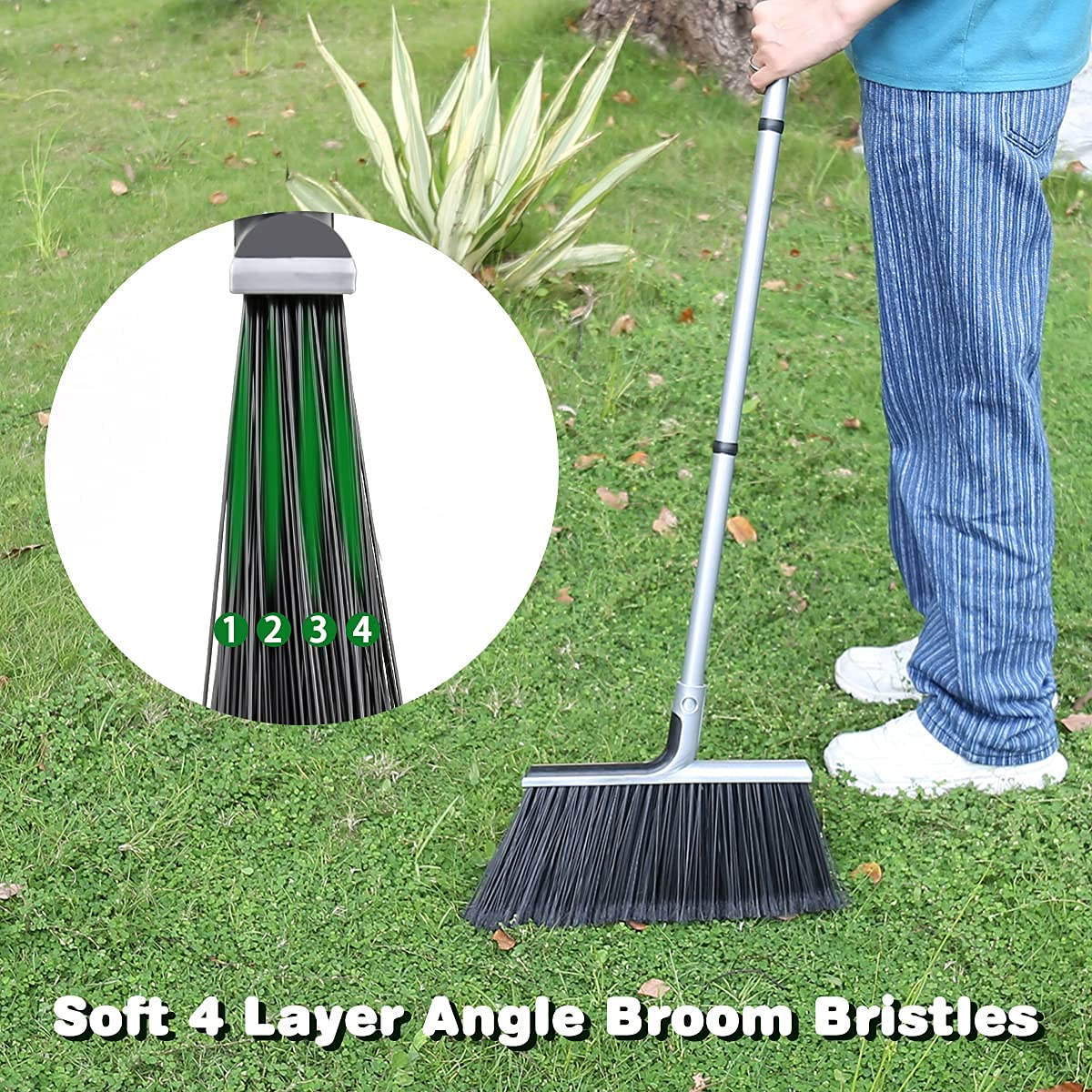 KeFanta Outdoor Broom for Floor Cleaning,58 Heavy-Duty Commercial Broom  for Sweeping Concrete Courtyard Garage Patio Indoor Home Kitchen Office  Lobby