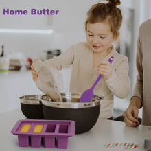 Load image into Gallery viewer, Silicon Butter Mold, Butter Molds Tray with Lid,Large Butter Maker with Food Grade Silicone Spatulas,Rectangle Container for Brownies,Homemade Butter,Herbed,Garlic Butter
